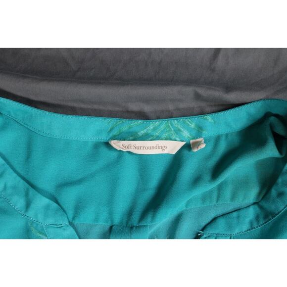 Soft Surroundings Top Womens L Multi Roll Tab Sleeve Tunic Tropical Print Floral - Picture 4 of 9